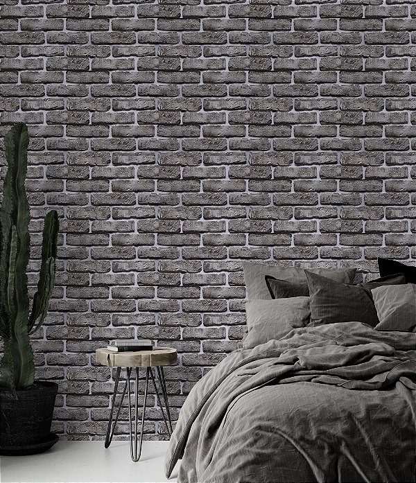 Papel de Parede de Tijolinhos em Tons Escuros