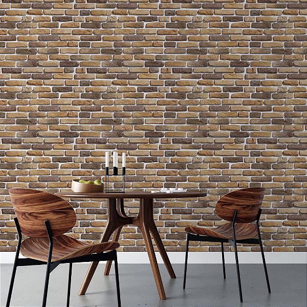 Papel de Parede de Tijolinhos e tons de Marrom