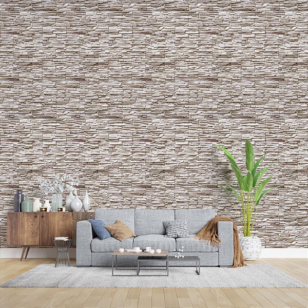Papel de Parede de Tijolinhos em tons Claros