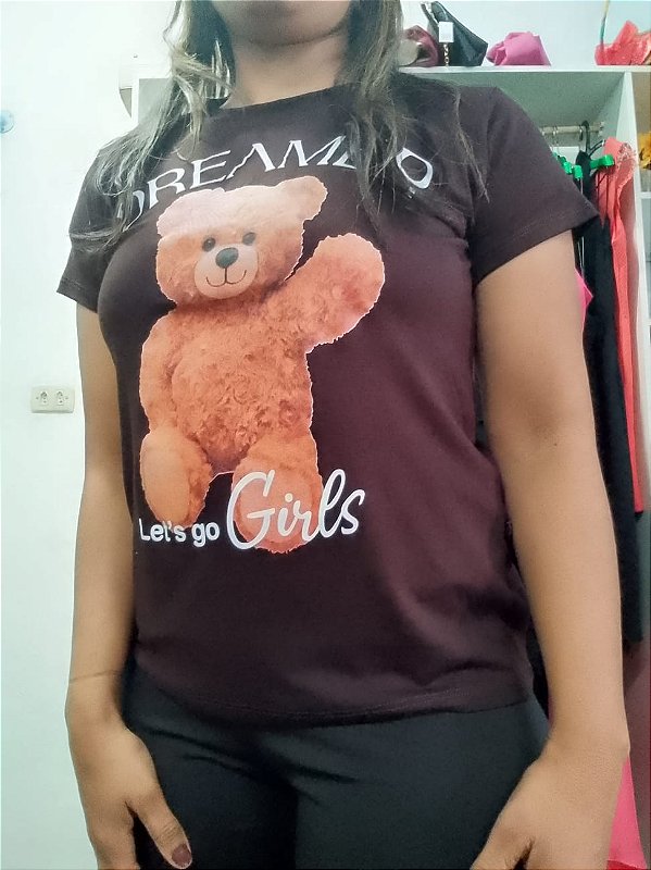 T-shirt marrom urso