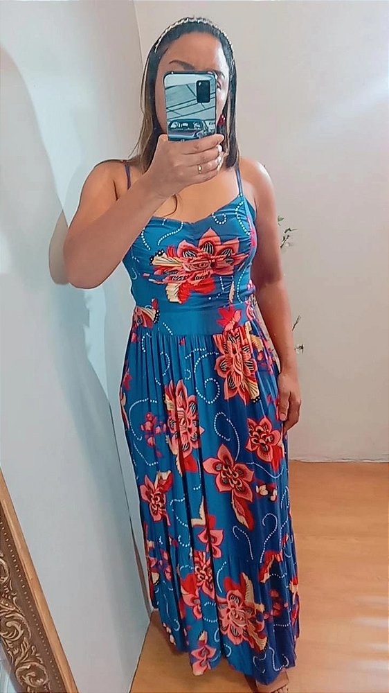 Vestido longo estampado