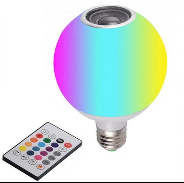 Lampada Luz Led Rgb Bluetooth Música Caixa Som - Top Eletro Sat Variedades