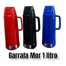 GARRAFA TERMICA MOR 1 LITRO CORES AZUL VERMELHA E AZUL