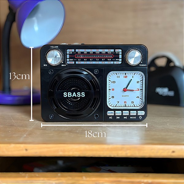 Altomex Rádio Relógio Retro Bluetooth Vintage Usb Portátil Ad-136