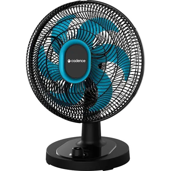 Ventilador de Mesa Cadence Refresh Turbo Pro 6 Pás Preto e Azul VTR420 220V