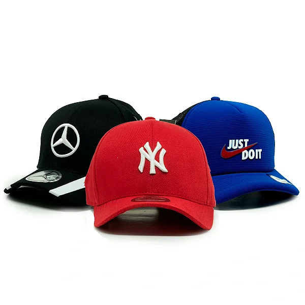 Kit 3 Bonés Premium Modelos Sortido Marcas