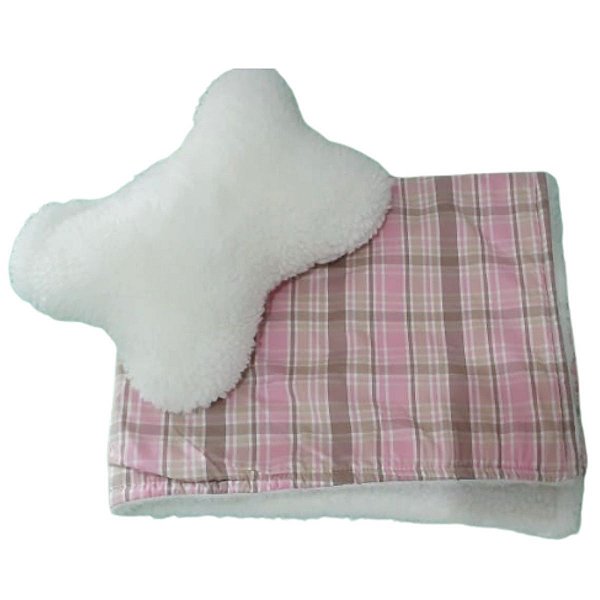 Cobertor para Cachorro com Travesseiro Estampa Outback Pink