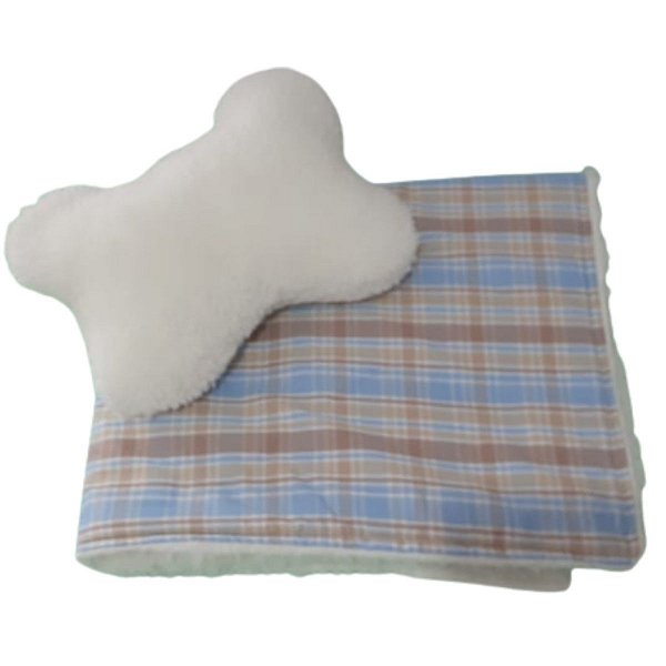 Cobertor para Cachorro com travesseiro Estampa Outback Blue