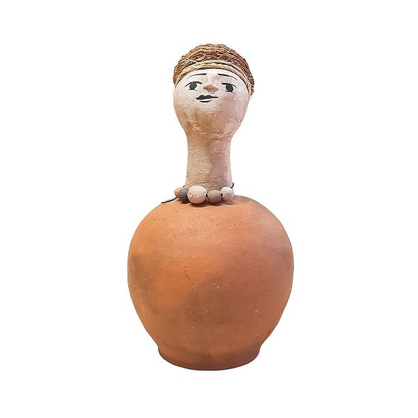 Escultura mulher turbante Lenys em cerâmica