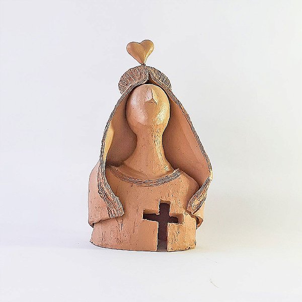 Escultura de Nossa Senhora Renascer em cerâmica