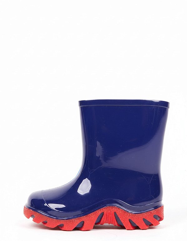Galocha Bota Infantil KTK002 Azul Marinho com Solado Vermelho Gasf