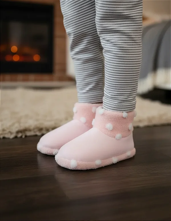 Pantufa Infantil Rosa 2362290 Poá