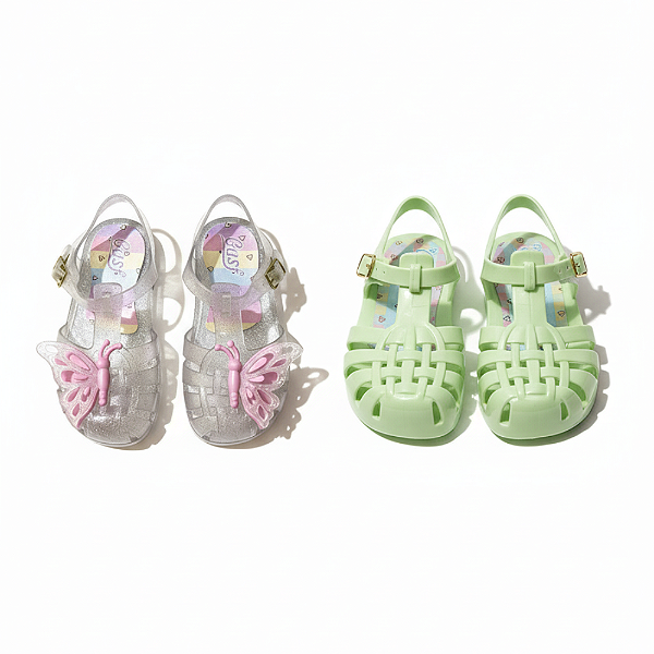 Kit Sandália Infantil Menina 2 Pares Super Confortável Leve