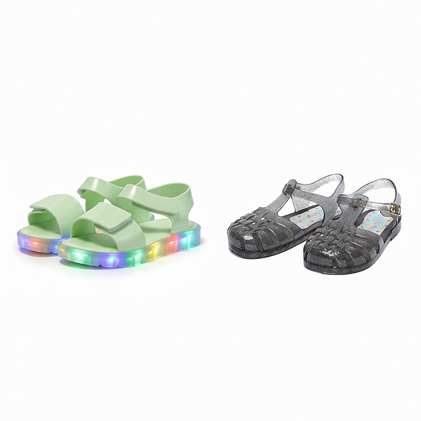 Kit 2 Sandália Infantil Menina Juju 2 Pares Led Colorido