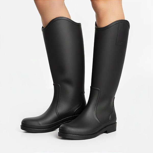 Galocha Bota Feminina Cano Longo KT061 Preto Montaria