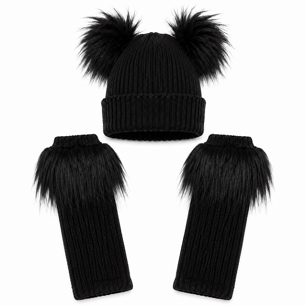 Kit Compre 1 Par de Polaina Plumas Pg004 + Ganhe 1 Gorro Plumas Gg004