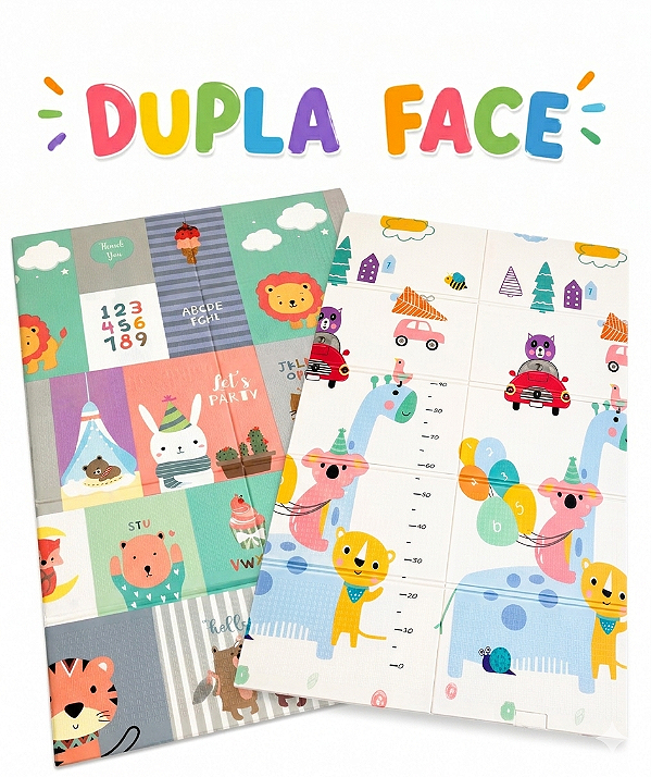 Tapete de Atividades Infantil Emborrachado Dobrável Dupla Face Educativo Bebê Gasf