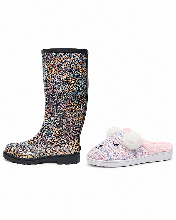Kit Galocha Cano Longo KTB019 + Pantufa Rosa 2365451