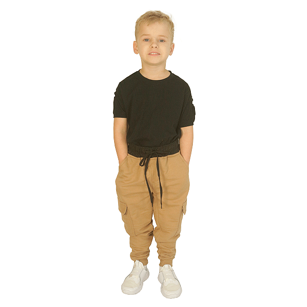 Calça Infantil Moletom Jogger Coyote | Treme Terra