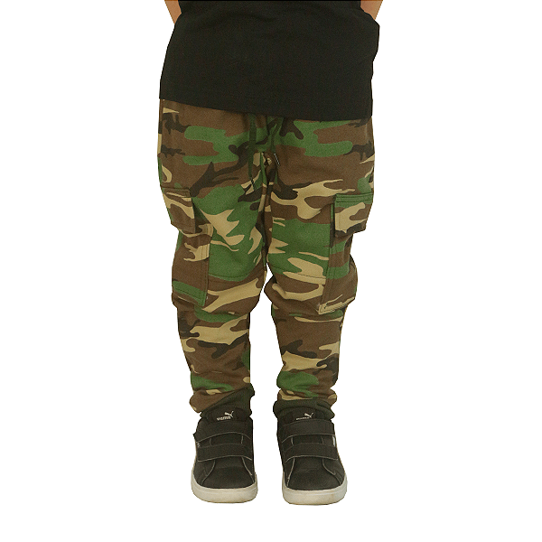 Calça Infantil Moletom Jogger Camuflado | Treme Terra