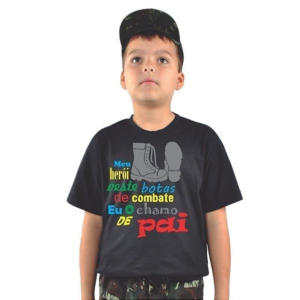 Camiseta Infantil Estampada Pai Herói | Elite