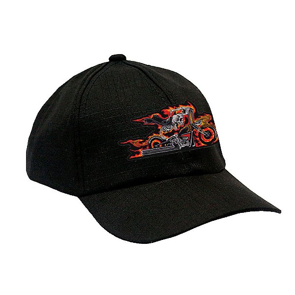 Boné Militar Rip Stop com Patch Aplicado Motoqueiro | Preta - Atack