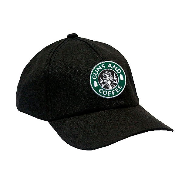 Boné Militar Rip Stop com Patch Aplicado Guns and Coffee | Preta - Atack
