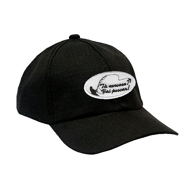 Boné Militar Rip Stop com Patch Aplicado Vai Pescar | Preta - Atack