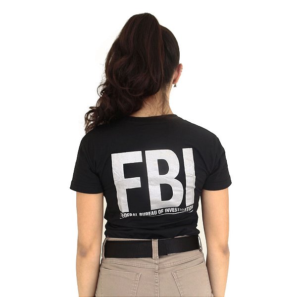 Camiseta Feminina Militar Baby Look Estampada FBI