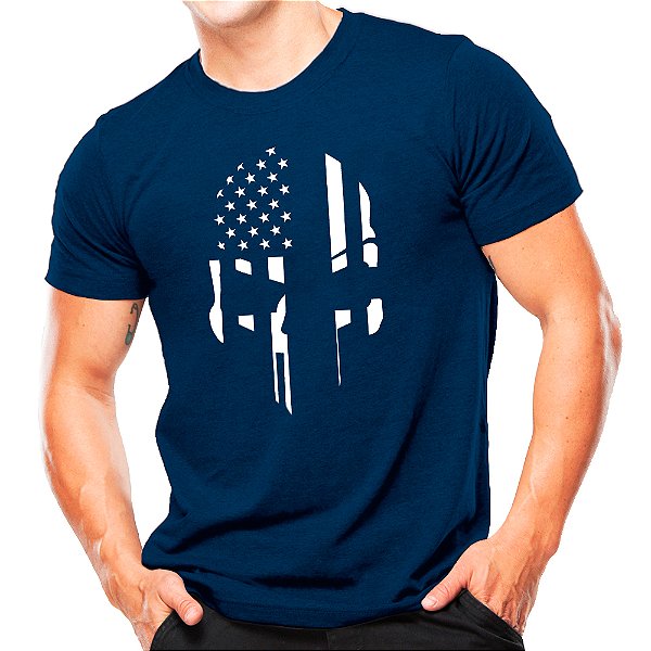 Camiseta Militar Estampada Caveira USA | Atack