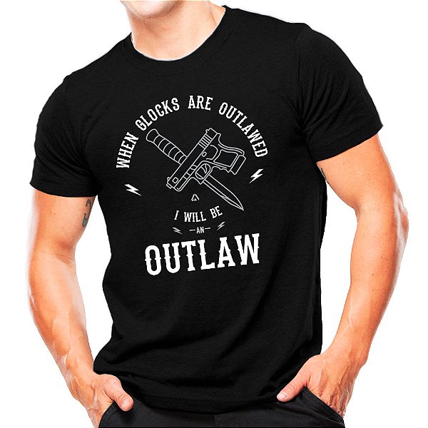 Camiseta Militar Estampada Glock Outlaw - Atack