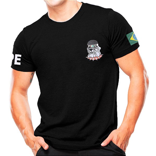 Camiseta Militar Estampada Polícia do Exército | Preta - Atack