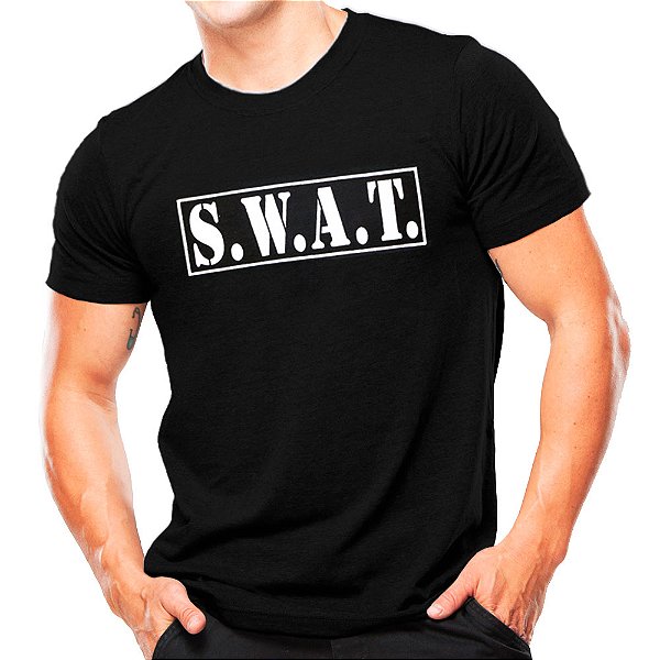 Camiseta Militar Estampada S.W.A.T. Atirador | Preta - Atack