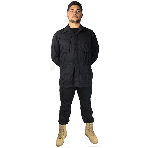 Farda Militar De Combate Cargo Preta