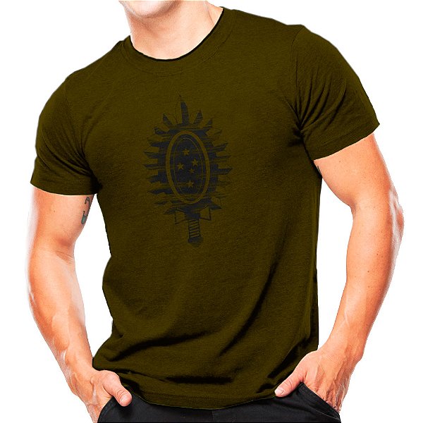 Camiseta Militar Verde Estampada Brasão EB - Atack