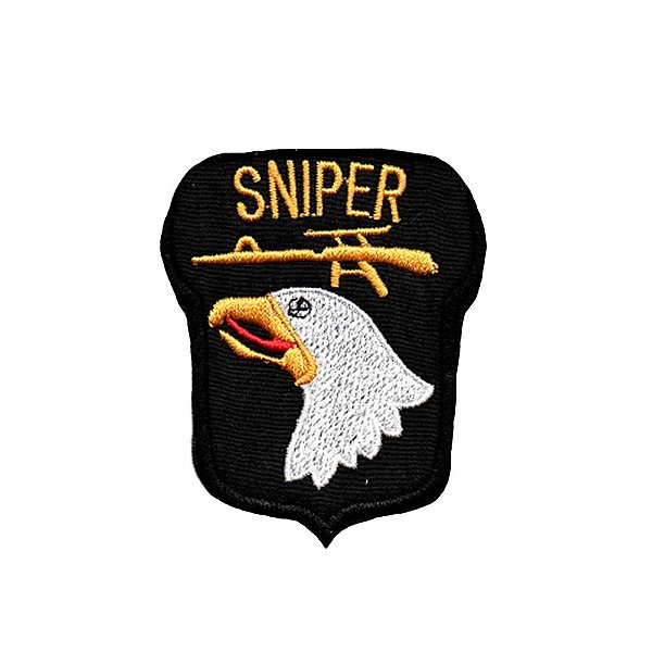 Patch Bordado Sniper Águia com Fecho de Contato