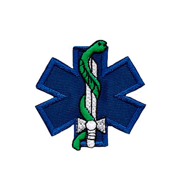 Patch Bordado Resgate Azul com Fecho de Contato