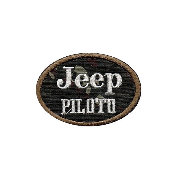 Patch Bordado Jeep Piloto com Fecho de Contato