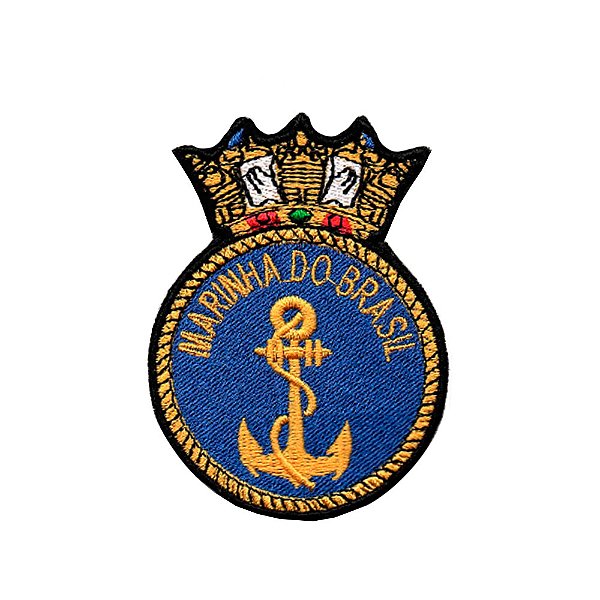 Patch Bordado Marinha do Brasil com Fecho de Contato