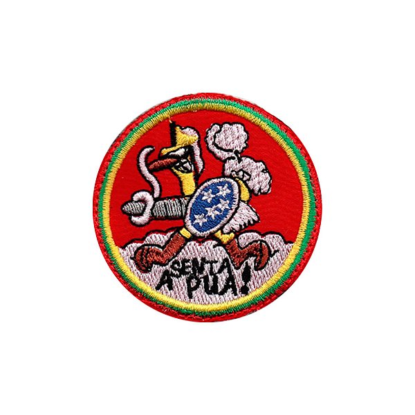 Patch Bordado Senta A Púa com Fecho de Contato