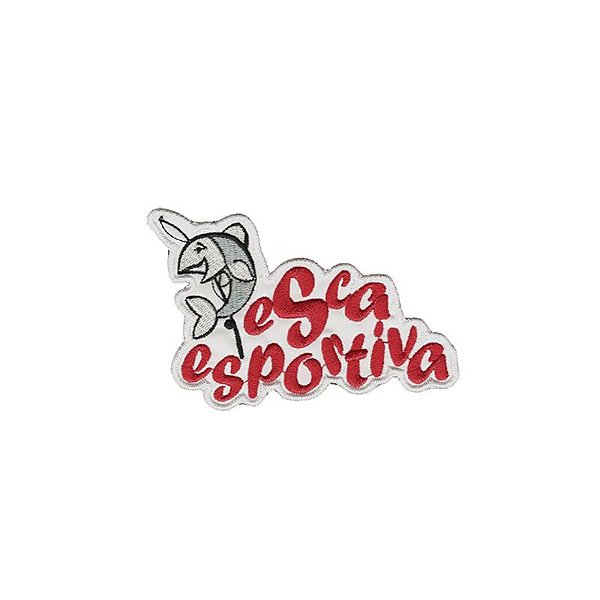 Patch Bordado Pesca Esportiva Vermelho com Fecho de Contato
