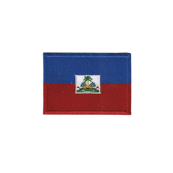Patch Bordado Bandeira Haiti com Fecho de Contato