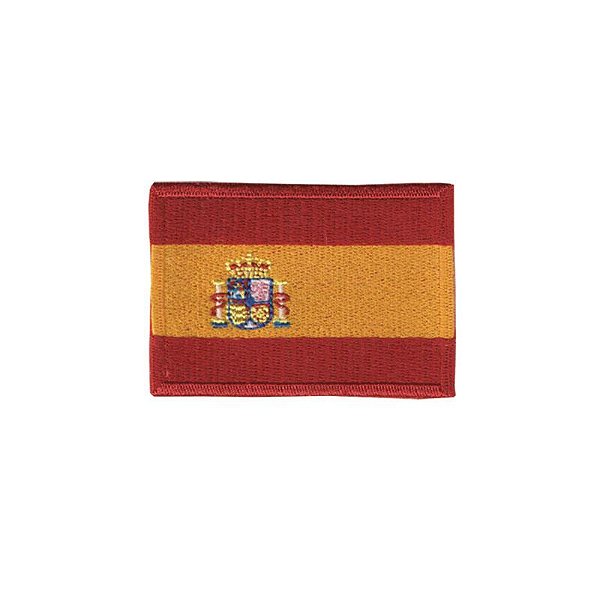 Patch Bordado Bandeira Espanha com Fecho de Contato