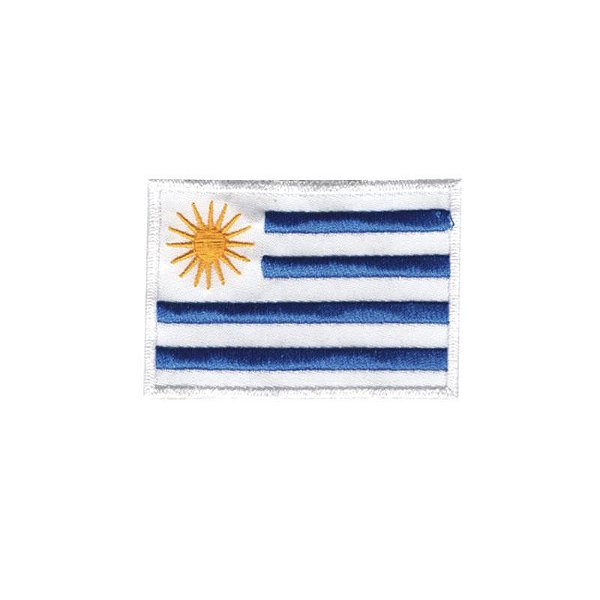 Patch Bordado Bandeira Uruguai com Fecho de Contato
