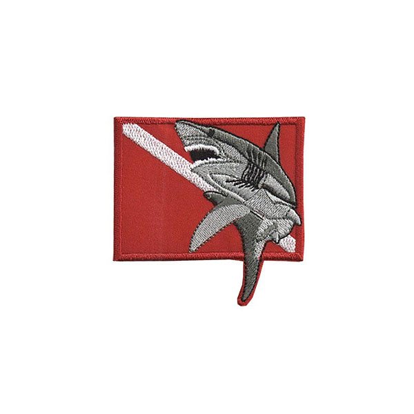 Patch Bordado Mergulho com Tubarões com Fecho de Contato