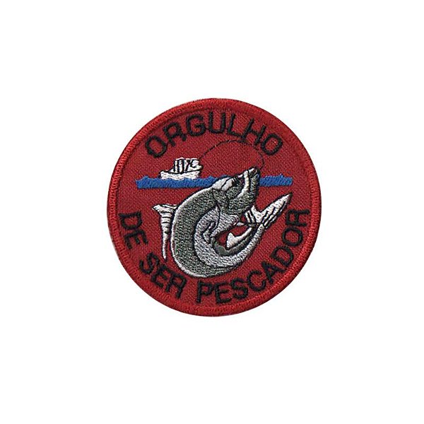 Patch Bordado Pesca Orgulho com Fecho de Contato