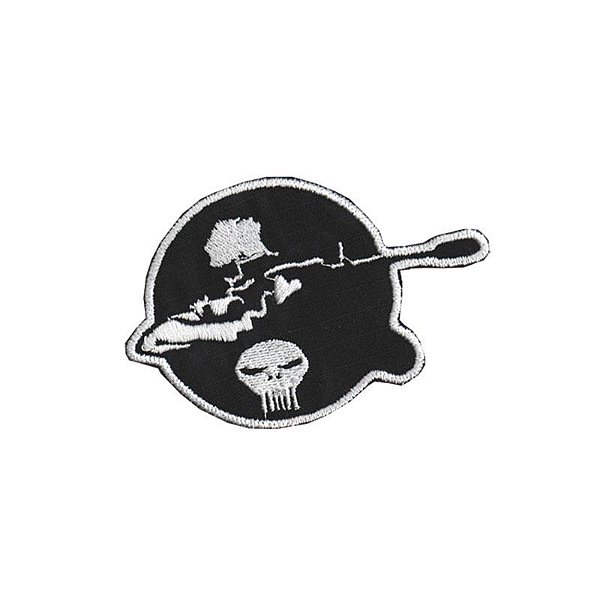 Patch Bordado Atirador Justiceiro com Fecho de Contato