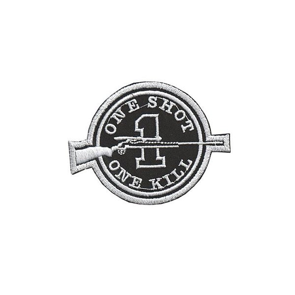 Patch Bordado One Shot One Kill com Fecho de Contato