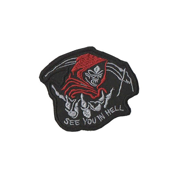 Patch Bordado See You In Hell com Fecho de Contato