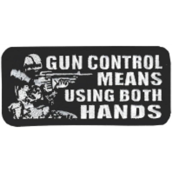 Patch Bordado Gun Control Means com Fecho de Contato